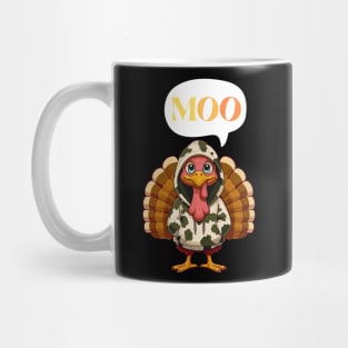 Turkey Moo Retro Thanksgiving Day Mug